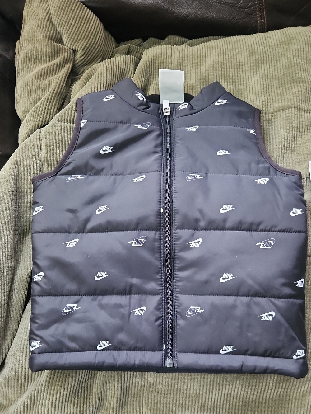 Nike BLACK  Kids Puffer Vest with White Logos